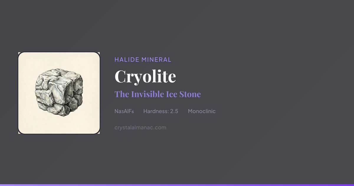 Cryolite Icon Cryolite - The Invisible Ice Stone | Crystal Almanac